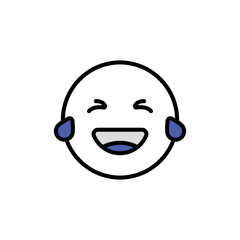 laughing face icon design with white background stock illustration