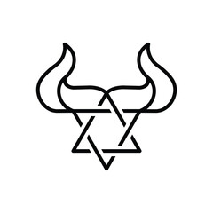 bull and star logo illustrtion