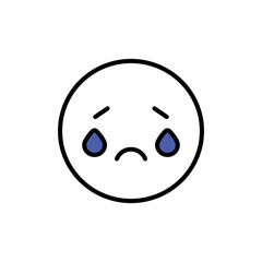 sad face icon design with white background stock illustration