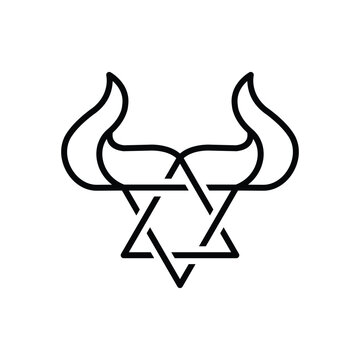 bull and star logo illustrtion