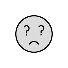 confused face icon design with white background stock illustration