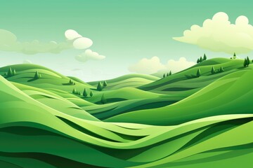 Rolling hills with lush green grass.