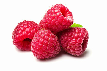 raspberries isolated on white background