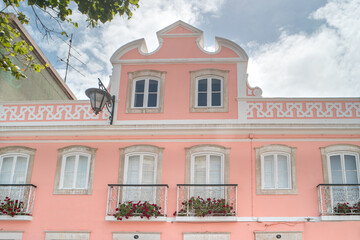House facade in Caldas de Rainha. Caldas da Rainha is best known for its sulphurous hot springs and...