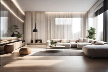 Fototapeta na wymiar Cozy Home Interior: Relaxing Sofa in Stylish Setting