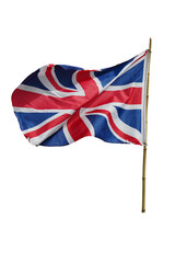 English flag,british flag isolated on white background. This has clipping path.