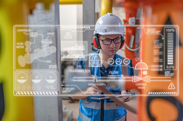 Maintenance technician at a heating plant,Petrochemical workers supervise the operation of gas and...