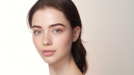 Fototapeta premium Portrait of a beauty woman with skin care. generative ai