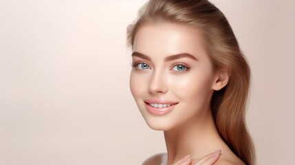 Portrait of a beauty woman with skin care. generative ai