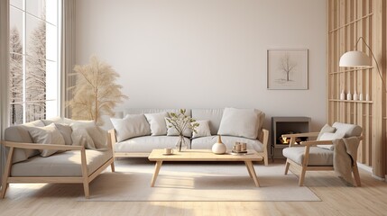  background of a Scandinavian style, minimalist living room