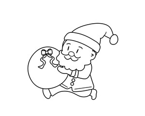 プレゼントを運ぶサンタクロースのイラスト