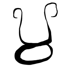 Taurus zodiac sign, line hand-drawing icon