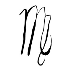 Virgo zodiac sign, line hand-drawing icon