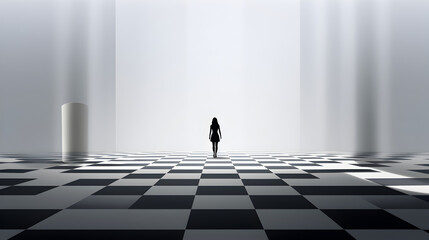 silhouette of a person standing on the floor