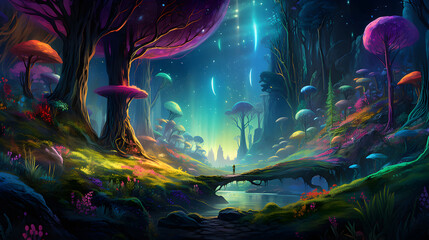 landscape in the night illusion