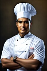 Naklejka premium Man chef with uniform