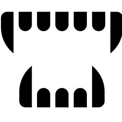 Fangs Simple Black Glyph Icon