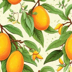 seamless pattern with mangos