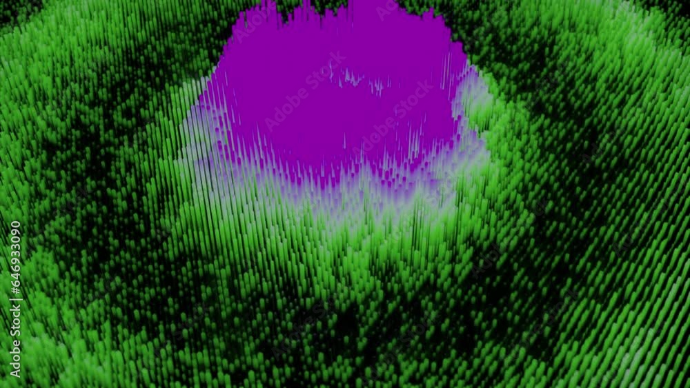 Poster colorful wave streams on surface of cyber texture. design. wave round dots on surface of cyber field