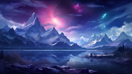 night mountains by starlight