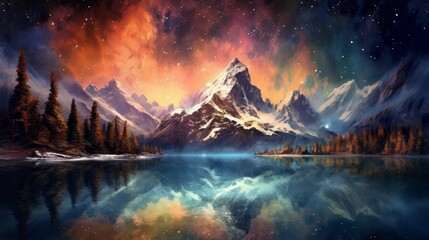 night mountains by starlight