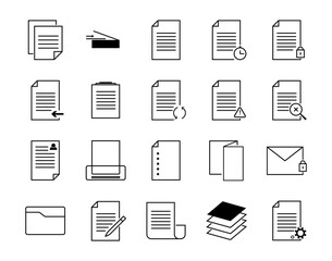 Business office document icon, symbol icons, vector icons