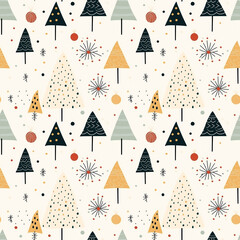 Seamless pattern of the Christmas ornaments, Generative Ai