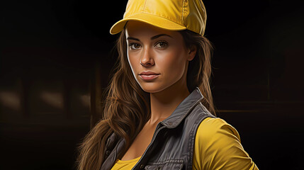 woman with yellow helmet 