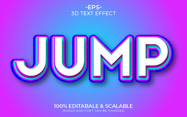 Fototapeta premium Jump 3d fully editable vector eps text effect template