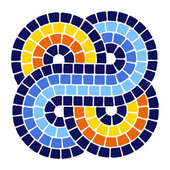 Obraz premium Decorative mosaic element. Ceramic antique stone ornament.