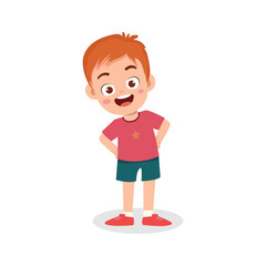 happy little kids doing exercise