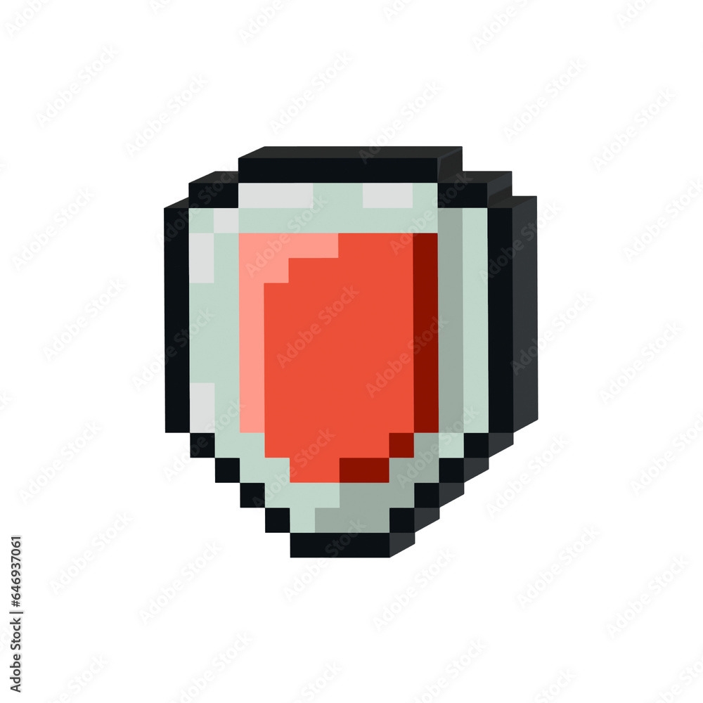 Fototapete isometric pixel art 3d of shield for items asset. simple 3d of shield for blocking and defense attac