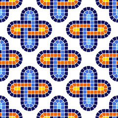 Decorative mosaic pattern. Ceramic antique stone ornament.