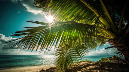 Fototapeta premium Generated with AI. Image palm trees