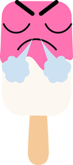 Ice Cream Face Over Angry Smoke Nose
