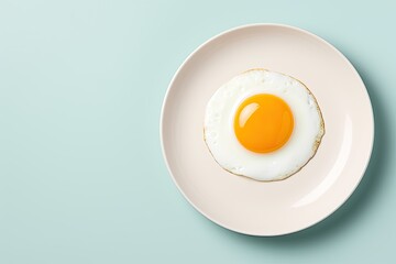 minimalist breakfast fried egg isolated with minimalist blank copy space