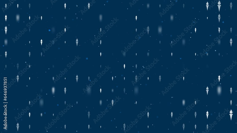 Poster template animation of evenly spaced torch symbols of different sizes and opacity. animation of trans