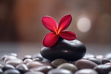 spa stones and flower. Generative AI