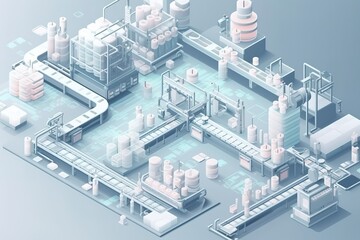 isometric view of the city. Generative AI