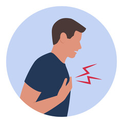 Man having chest pain icon