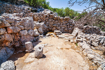 Ruins of the ancient Greek city of Lato,2500 years old near Kritsa, Crete.