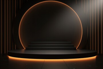 3d circle futuristic pedestal product showcase podium stage background design