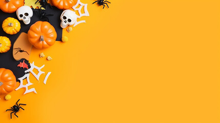 Obraz na płótnie Canvas Halloween background copy space with halloween item