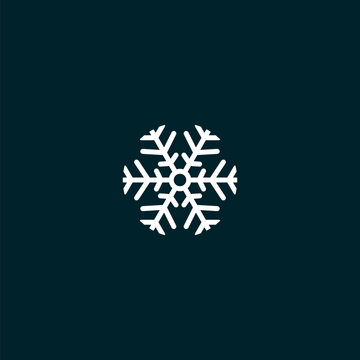 Snowflake icon image isolated on black background 