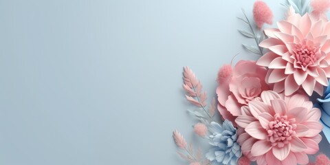 Obraz na płótnie Canvas Beautiful abstract pink blue pastel floral design background. beautiful Generative AI AIG32