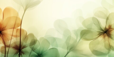 Beautiful abstract green brown transparent floral design background. beautiful Generative AI AIG32