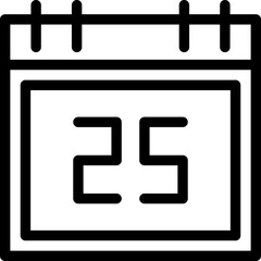 Obraz premium Calender Simple Black Line Icon