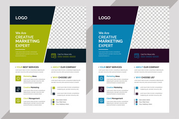 Corporate business flyer template design, modern business flyer template, abstract business flyer and creative design, marketing, business proposal, promotion, advertise, vector template in A4 size.
