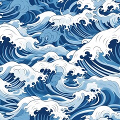 Fototapeta na wymiar Chinese waves seamless pattern