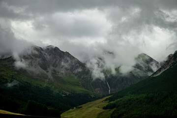 splendid alpine landscapes of Livigno and Valtellina in July 2023, the mountains in summer